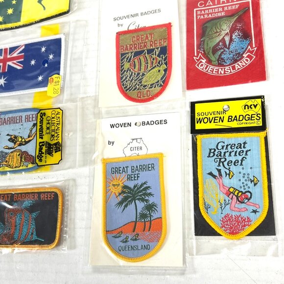 Australia Great Barrier Reef 14 Vtg Woven Badge Patch Lot NSW Cairns Queensland - Picture 5 of 9